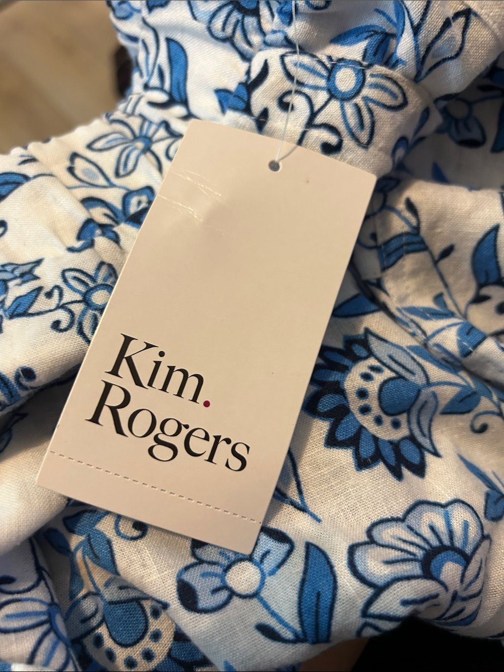 NWT Kim Rogers Linen Blend Skort Blue Floral Print Skirt Built-In Shorts Small - Picture 7 of 8
